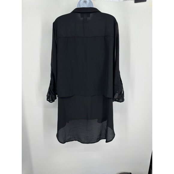 Lane Bryant Womens Roll Tab Sleeve Button-Down Hi-Low Tunic Top Size 18/20 - Picture 9 of 10